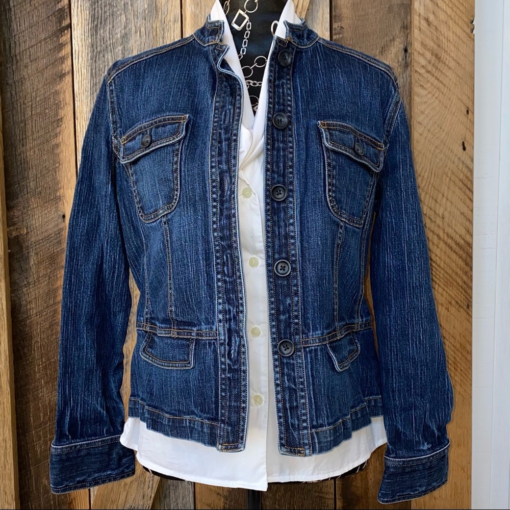 Talbots‎ 8 Stretch Cotton Blue Denim Short Jacket